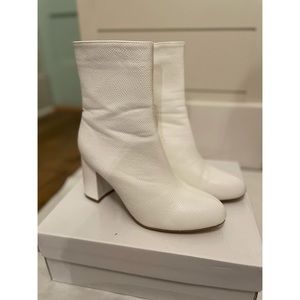 White Pleather Round Toe Go Go Boot